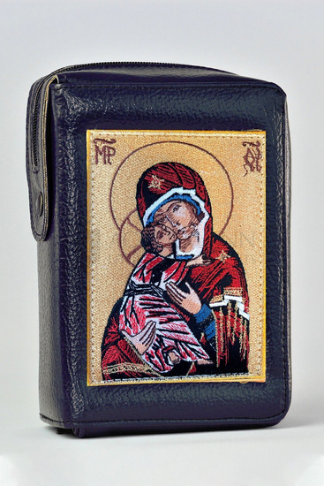 Cover for the Bible with embroidery of Our Lady